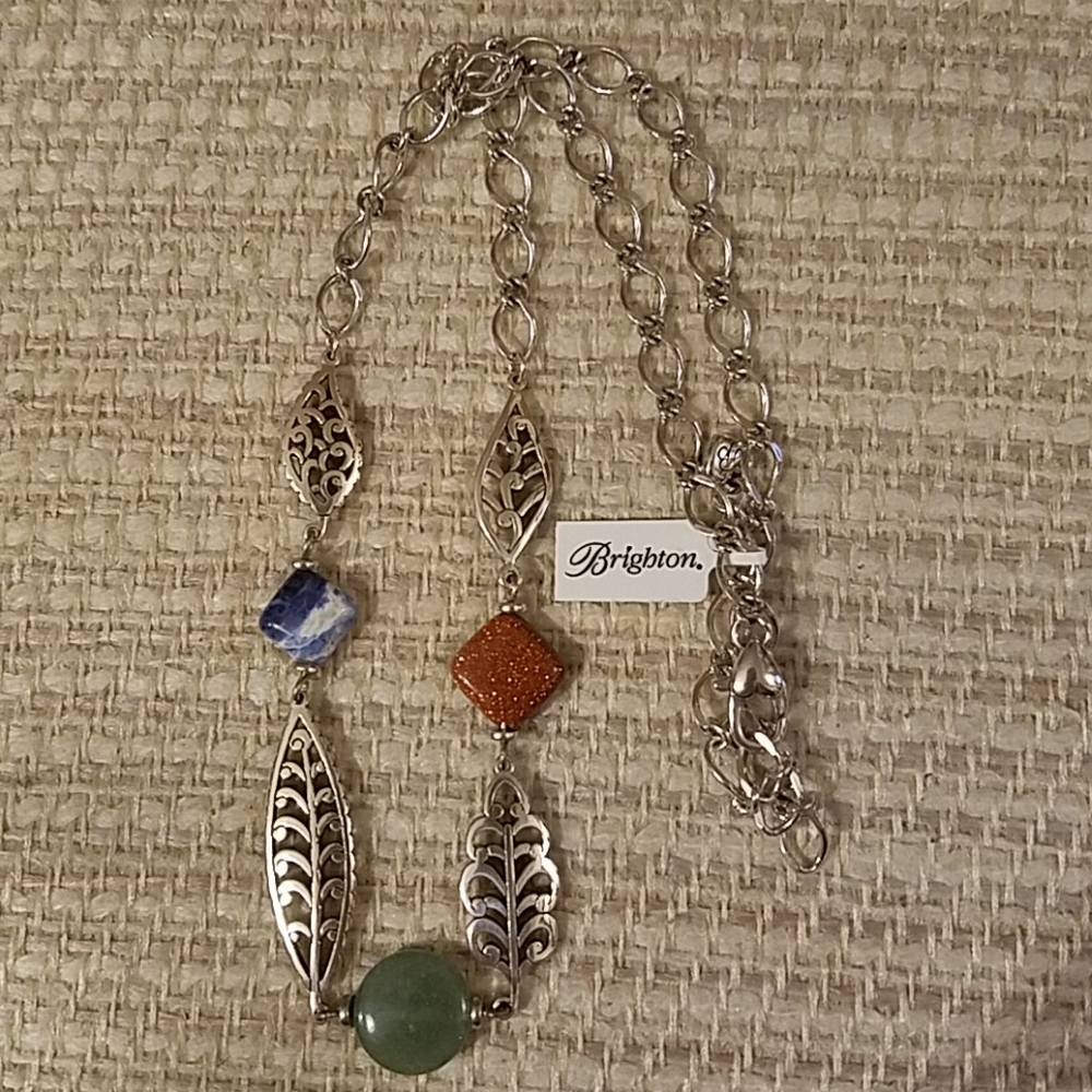 Brighton Barbados Leaves Stone short necklace*